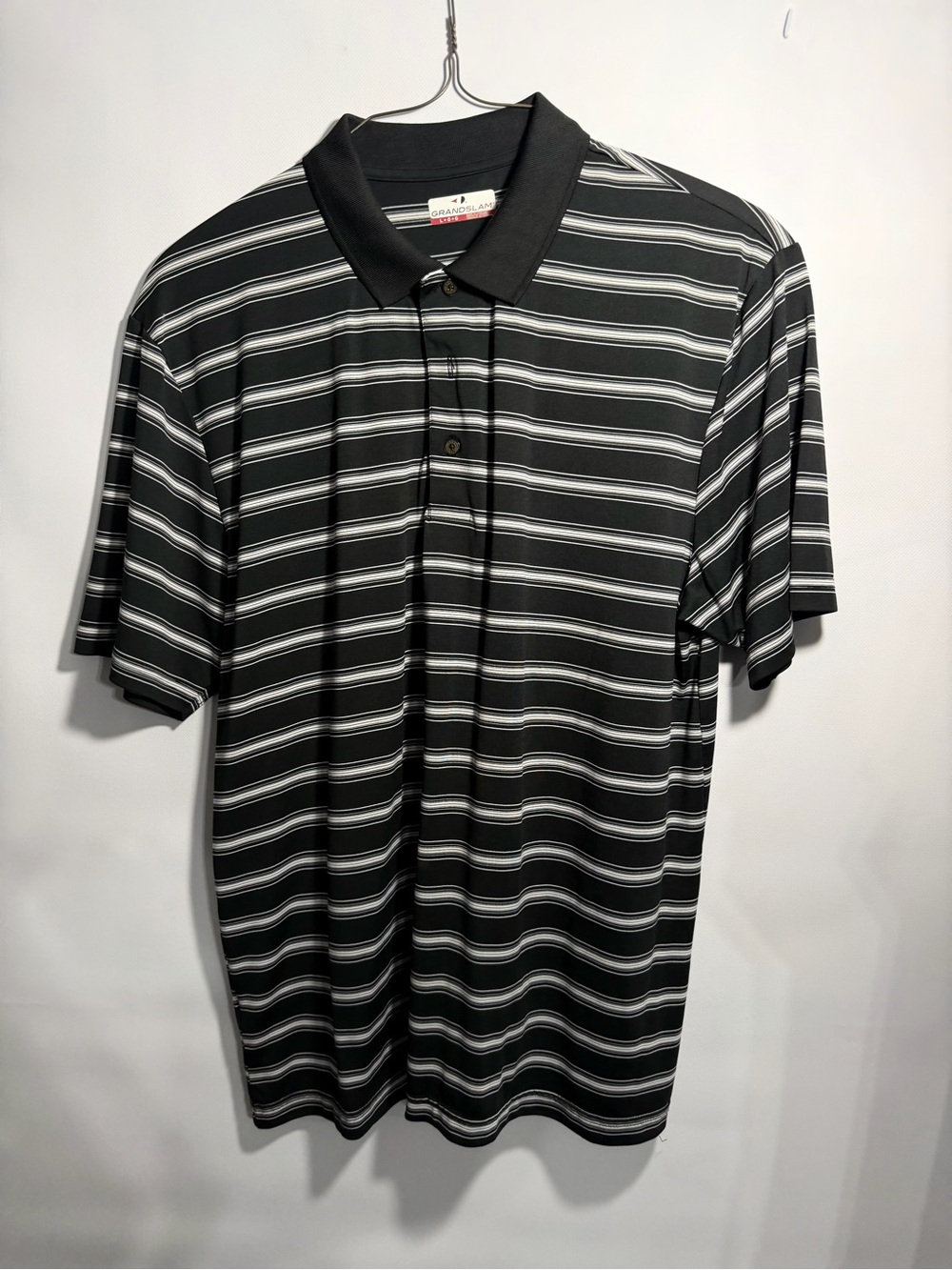 Grand Slam Black Striped Polo Shirt